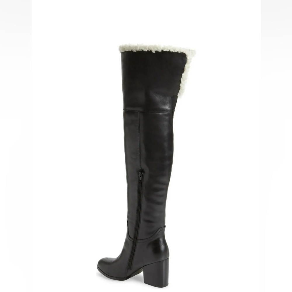 Jeffrey Campbell Woodvurn over the knee boots black vegan leather